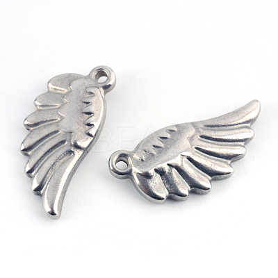Tarnish Resistant 201 Stainless Steel Wing Pendants STAS-Q192-27-1