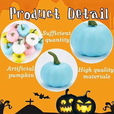 12Pcs 4 Colors Polyethylene Artificial Pumpkin DJEW-GF0001-71B-1