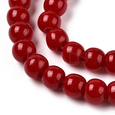 Opaque Solid Color Glass Beads Strands GLAA-T032-P4mm-10-1