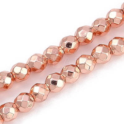 Baking Paint Electroplated Synthetic Non-magnetic Hematite Beads Strands G-H072-A01-01H-1