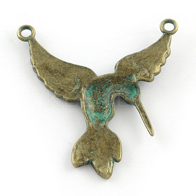 Hummingbird Charm Zinc Alloy Pendants LS-X-PALLOY-R065-115-FF-1