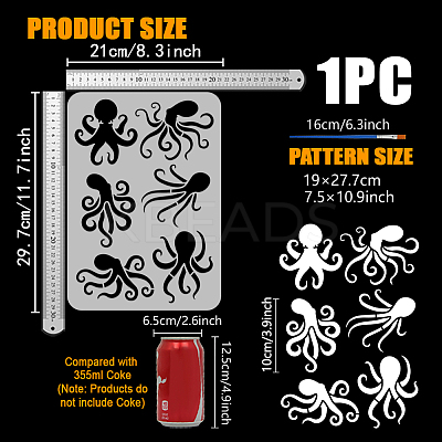 PET Hollow Out Drawing Painting Stencils DIY-WH0693-097-1