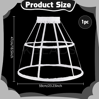 Polyester & Plastic Wire Skirt Hoop Petticoat for Wedding Dress Ball Gown DIY-WH0504-799A-1