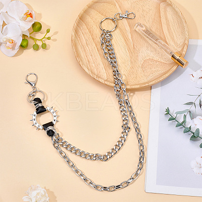 1Pc Alloy Double Layer Chain Belts for Pants AJEW-GF0011-93A-1