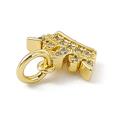 Brass Micro Pave Cubic Zirconia Charms ZIRC-F132-96G-1