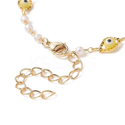 Handmade Lanpwork Evil Eye Link Bracelet Making AJEW-JB01150-13-1