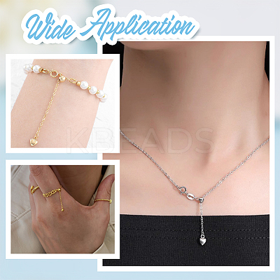 4Pcs 2 Colors 925 Sterling Silver Chain Extenders STER-HY0001-04-1