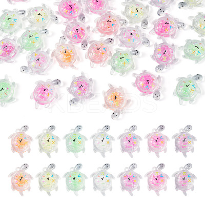 30Pcs Transparent Acrylic and Glitter Powder Pendants TACR-TA0001-91-1