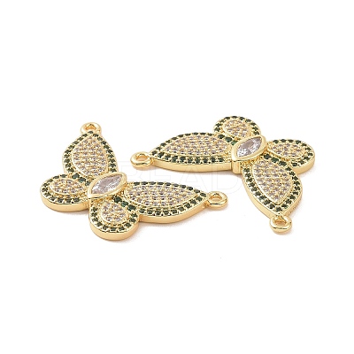 Brass Micro Pave Cubic Zirconia 2-Loop Pendants ZIRC-P106-48G-02-1