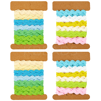 4 Cards 2 Styles  Polyester Wavy Fringe Trim Ribbon DIY-GF0009-48D-1