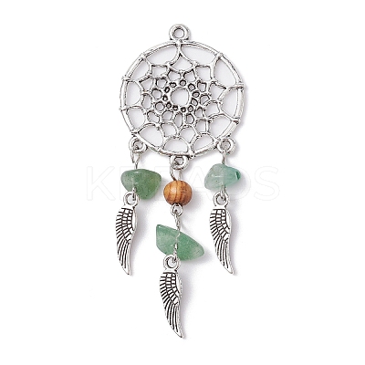 Mixed Gemstone Chip Big Pendants PALLOY-JF02291-1