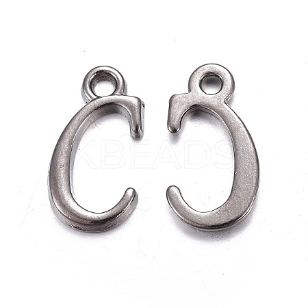 Gunmetal Plated Alloy Letter Pendants PALLOY-P097-03-C-1