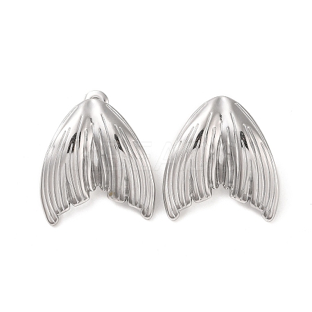 Mermaid Tail 304 Stainless Steel Stud Earrings for Women EJEW-L272-004P-1