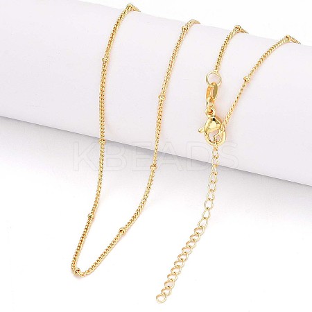Round Brass Curb Chain Necklaces for Women NJEW-G084-18G-1