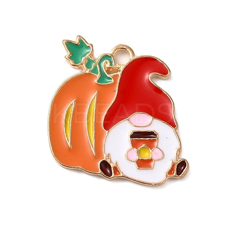 Thanksgiving Day Golden Tone Alloy Enamel Pendants ENAM-M002-02M-G-1