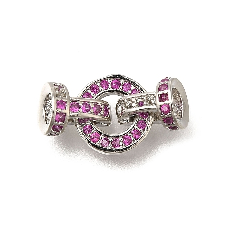 Rack Plating Ring Brass Micro Pave Cubic Zirconia Fold Over Clasps KK-F883-19P-02-1