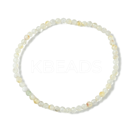 3mm Natural Yellow Quartz Faceted Round Beaded Stretch Bracelets for Women BJEW-JB10842-04-1
