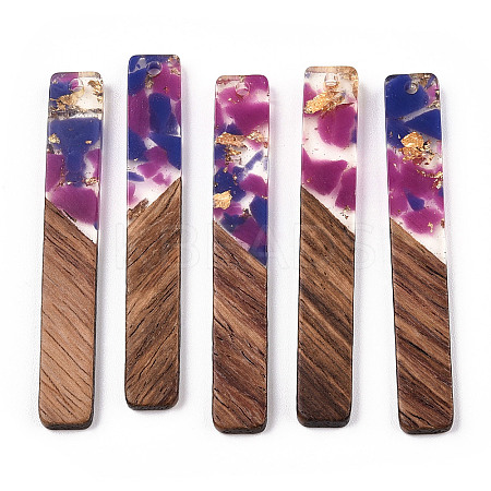 Transparent Resin & Walnut Wood Big Pendants RESI-TAC0017-70-A05-1