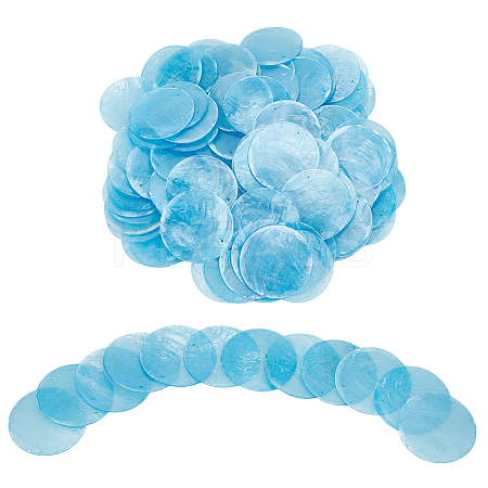 Dyed Natural Capiz Shell Connector Charms LS-FIND-WH0816-016E-1