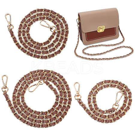 3Pcs 3 Style PU Leather Bag Handles PURS-WR0001-27B-1