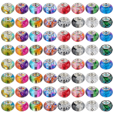 160Pcs 16 Colors Resin European Beads DIY-SC0026-25-1
