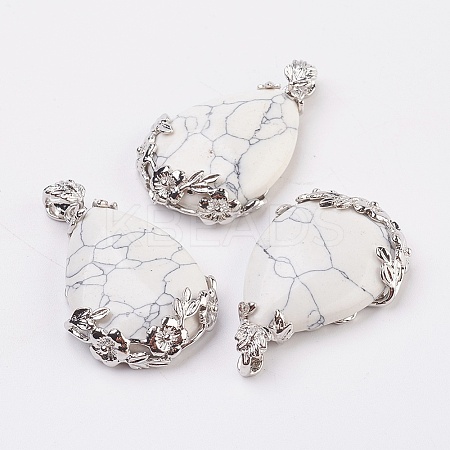 Valentine Gifts Idea for Guys Natural Howlite Pendants G-Q689-16-1