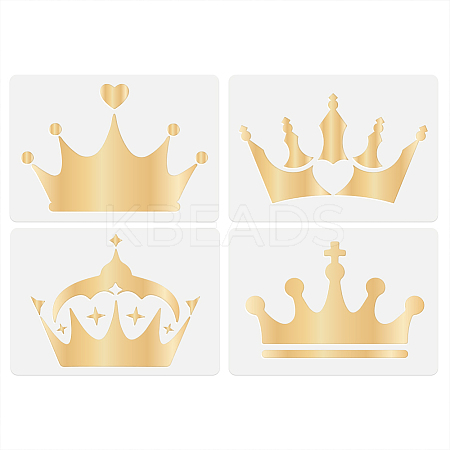 4Pcs 4 Styles PET Hollow Out Drawing Painting Stencils DIY-WH0669-062-1