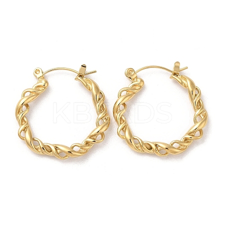 Ion Plating(IP) 304 Stainless Steel Hoop Earrings EJEW-Z022-06G-1