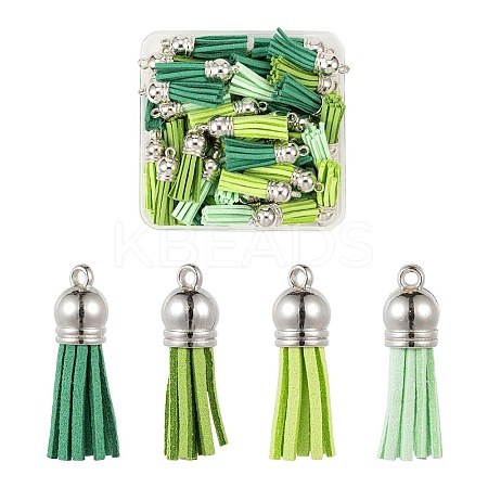 60Pcs 4 Colors Faux Suede Tassel Pendant Decorations FIND-LS0001-04B-1