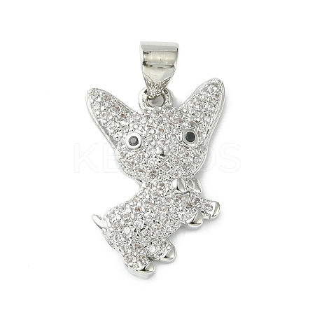Brass Micro Pave Cubic Zirconia Pendants ZIRC-F138-03P-1