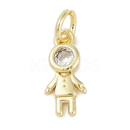 Rack Plating Brass Micro Pave Cubic Zirconia Pendants KK-H509-42G-04-1