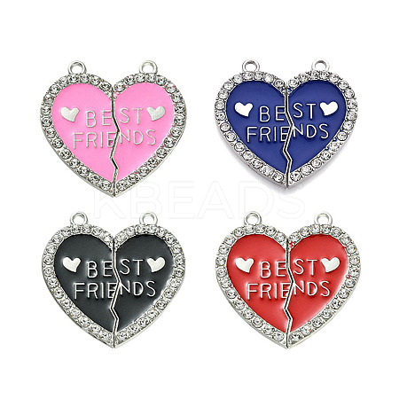 4 Sets 4 Colors Alloy Enamel Split Pendant ENAM-FP0001-48-1