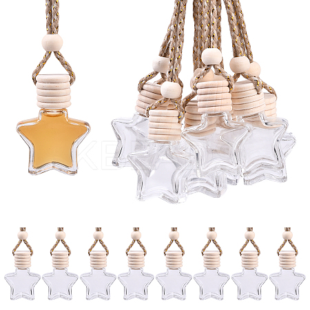 15Pcs Star Glass Empty Refillable Car Perfume Bottle DIY-YW0017-05-1