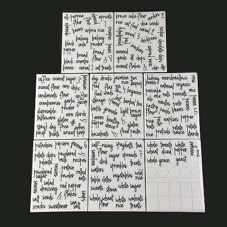 PVC Adhesive Pantry Labels Stickers Set LS-DIY-G036-03-1