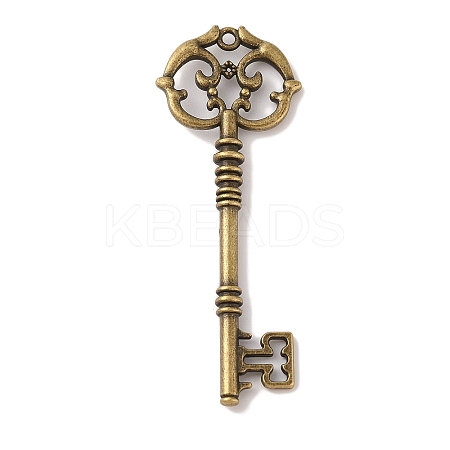 Skeleton Key Tibetan Style Alloy Big Pendants TIBEP-S293-033AB-LF-1