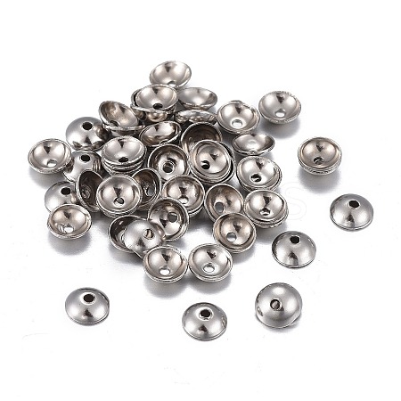 Non-Tarnish 201 Stainless Steel Bead Caps LS-STAS-F255-045P-4mm-1