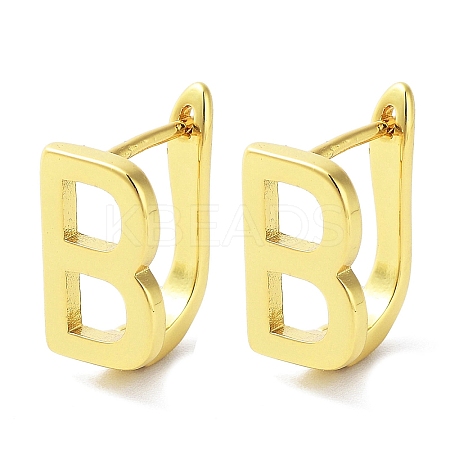 Brass Letter Stud Earrings for Women EJEW-A038-01B-G-1