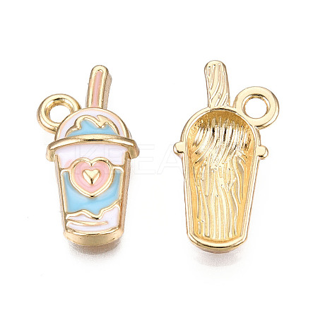 Eco-Friendly Zinc Alloy Milkshake Pendants LS-X-ENAM-R051-16-02G-NR-1