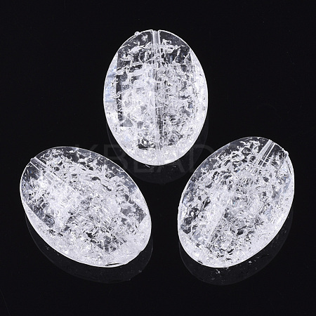 Transparent Crackle Acrylic Beads CACR-N003-33-1