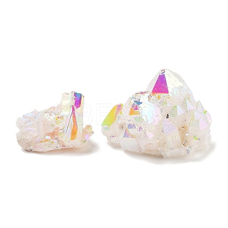 Electroplated Natural Druzy Quartz Crystal Cluster Ornaments RABO-PW0001-179A-1