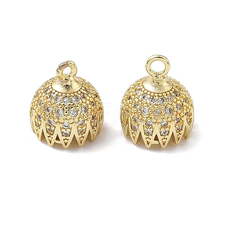 Brass Micro Pave Cubic Zirconia Charns KK-Z143-03G-02-1