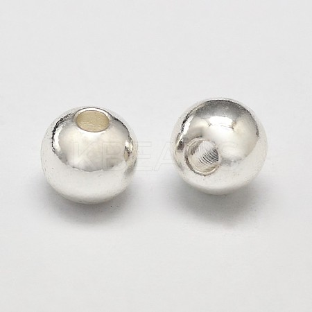 Rack Plating Brass Round Spacer Beads KK-I601-4mm-S-RS-1