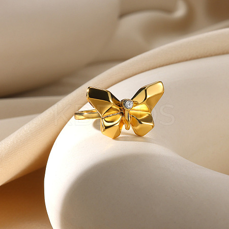 304 Stainless Steel Adjustable Cuff Rings for Women RJEW-B131-01C-1