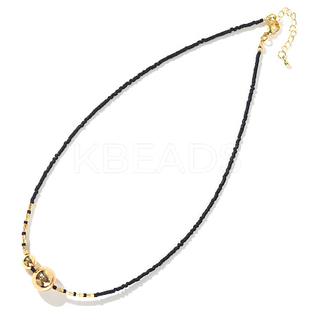 Bohemian Style Brass & Glass Beaded Necklaces for Women AF6030-2-1