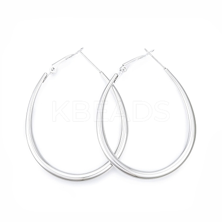 Tarnish Resistant 201 Stainless Steel Teardrop Hoop Earrings for Women EJEW-N052-03B-01-1