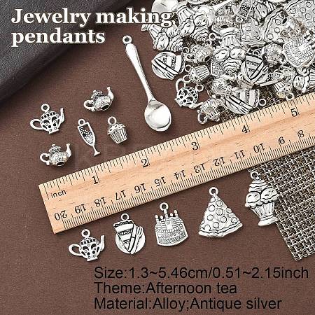 60Pcs 10 Styles Tibetan Style Alloy Pendants FIND-YW0006-49-1