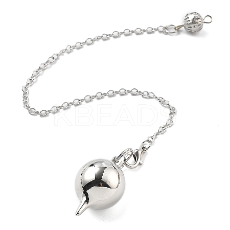 Brass Dowsing Pendulum Big Pointed Round Pendants KK-H491-03P-1
