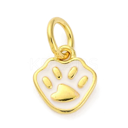 925 Sterling Silver White Enamel Paw Print Charms STER-D303-04G-1