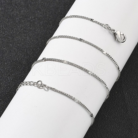 Brass Curb Chains Necklaces for Women NJEW-D302-18P-1