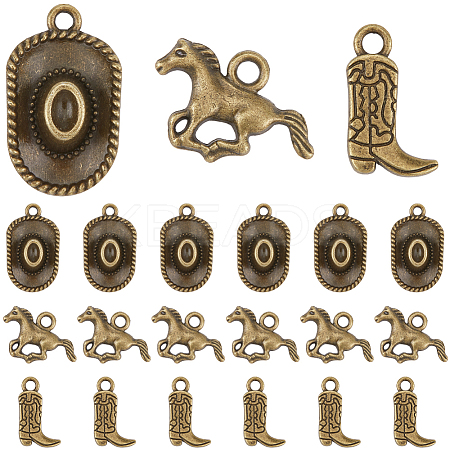 90Pcs 3 Styles Tibetan Style Alloy Pendants FIND-SC0011-69-1